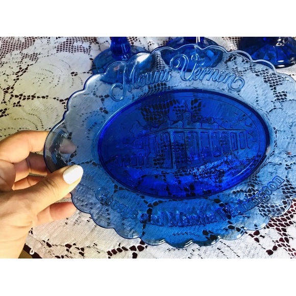 Vintage 70s Fostoria Cobalt Blueware Mount Vernon - Picture 4 of 5